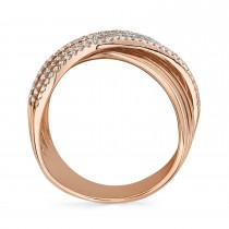 Diamond Accented Bridge Ring 14k Rose Gold (0.54ct)