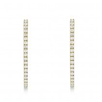Diamond Accented Oval Hoop Earrings 14k Yellow Gold (0.34ct)