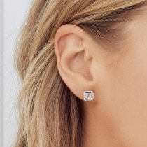 Diamond Baguette Stud Earrings 14k White Gold (0.43ct)