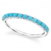 Composite Turquoise Stackable Ring Band 14K White Gold (0.50 ct)