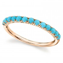 Composite Turquoise Stackable Ring Band 14K Rose Gold (0.50 ct)