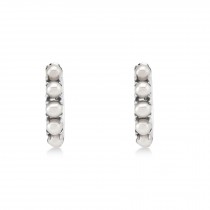 Cultured Pearl Huggie Earrings 14k White Gold (1.5-2.5mm)