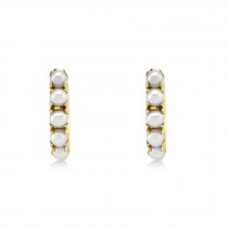 Cultured Pearl Huggie Earrings 14k Yellow Gold (1.5-2.5mm)