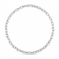 Diamond Pave Link Chain Necklace 14k White Gold (7.86ct)