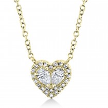 Diamond Solitaire Heart-Shaped Pendant Necklace 14K Yellow Gold (0.21ct)
