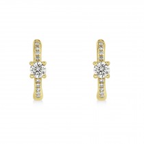 Diamond Huggie Hoop Earrings 14k Yellow Gold (0.25ct)