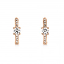 Diamond Huggie Hoop Earrings 14k Rose Gold (0.25ct)