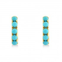 Composite Turquoise Huggie Earrings 14k Yellow Gold (0.43ct)