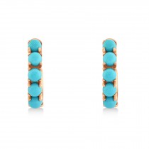 Composite Turquoise Huggie Earrings 14k Rose Gold (0.43ct)