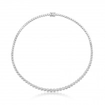 Half Eternity Diamond Bezel Tennis Necklace 14k White Gold (3.53ct)