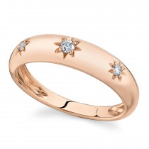 Diamond Star Wide Band Ring 14K Rose Gold (0.09ct)