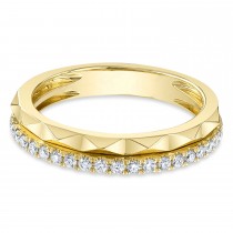 Diamond-Accented Stackable Wedding Band Ring 14K Yellow Gold (0.26ct)