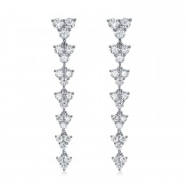 Dangling Diamond Drop Earrings in 14k White Gold (1.82ct)