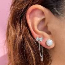Diamond Bow Earrings 14K White Gold (0.23ct)