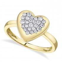Diamond Heart Ring 14K Yellow Gold (0.26ct)