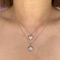Diamond Heart Pendant Necklace 14K Rose Gold (0.26ct)