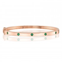 Emerald Stackable Bangle Bracelet 14K Rose Gold (0.38ct)