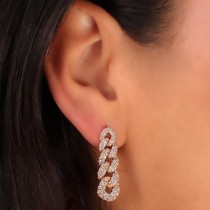 Diamond Link Drop Earrings 14K Rose Gold (1.62ct)