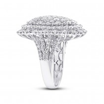 5.10ct 18k White Gold Diamond Pave Lady's Ring