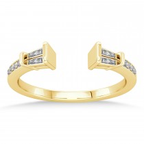 Diamond Accented Open Shank Wedding Band 18k Yellow Gold (0.34 ctw)