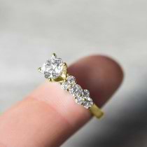 Diamond Garland Engagement Ring Setting 18K Yellow Gold (0.66ct)