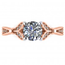 Diamond Tulip Engagement Ring Setting 14K Rose Gold (0.21ct)