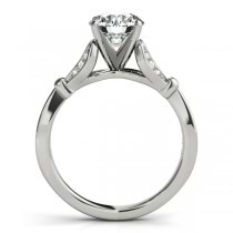 Diamond Tulip Engagement Ring Setting 14K White Gold (0.21ct)