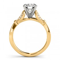 Diamond Tulip Engagement Ring Setting 14K Yellow Gold (0.21ct)