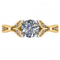 Diamond Tulip Engagement Ring Setting 14K Yellow Gold (0.21ct)