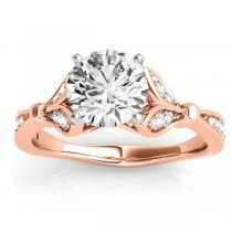 Diamond Tulip Engagement Ring Setting 18K Rose Gold (0.21ct)
