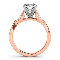 Diamond Tulip Engagement Ring Setting 18K Rose Gold (0.21ct)