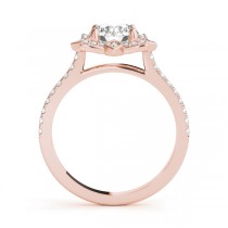 Diamond Royal Halo Engagement Ring Setting 14K Rose Gold (0.31ct)