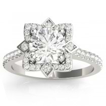 Diamond Royal Halo Engagement Ring Setting Palladium (0.31ct)