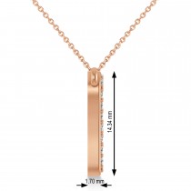 Diamond Tooth Outline Pendant Necklace 14k Rose Gold (0.26ct)