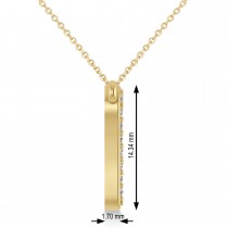 Diamond Tooth Outline Pendant Necklace 14k Yellow Gold (0.26ct)