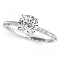 Diamond Accented Engagement Ring Setting Palladium (0.62ct)