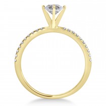 Oval Salt & Pepper Diamond Accented Engagement Ring 14k Yellow Gold (0.75ct)