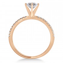 Oval Salt & Pepper Diamond Accented Engagement Ring 18k Rose Gold (0.75ct)