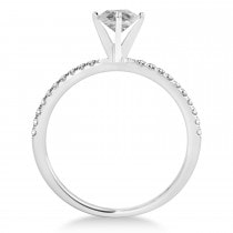 Oval Salt & Pepper Diamond Accented Engagement Ring 18k White Gold (0.75ct)