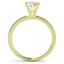 Diamond Accented Oval Shape Engagement Ring 18k Yellow Gold (0.75ct)
