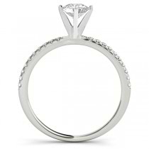 Lab Grown Diamond Accented Oval Shape Engagement Ring 18k White Gold (1.00ct)