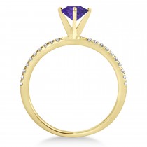 Tanzanite & Diamond Accented Oval Shape Engagement Ring 18k Yellow Gold (1.00ct)