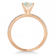 Opal & Diamond Accented Oval Shape Engagement Ring 14k Rose Gold (1.50ct)