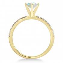 Opal & Diamond Accented Oval Shape Engagement Ring 14k Yellow Gold (1.50ct)