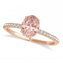 Morganite & Diamond Accented Oval Shape Engagement Ring 18k Rose Gold (1.50ct)