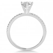 Lab Grown Diamond Accented Oval Shape Engagement Ring Palladium (1.50ct)