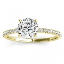 Diamond Accented Engagement Ring Setting 18k Yellow Gold (0.12ct)