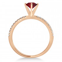 Ruby & Diamond Accented Oval Shape Engagement Ring 14k Rose Gold (2.00ct)