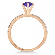 Tanzanite & Diamond Accented Oval Shape Engagement Ring 14k Rose Gold (2.00ct)