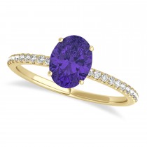 Tanzanite & Diamond Accented Oval Shape Engagement Ring 14k Yellow Gold (2.00ct)